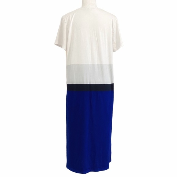 Cos WHITE NAVY BLACK STRIPED COLORBLOCK SHORT SLEEVE SHIRT DRESS - S - Picture 3 of 10